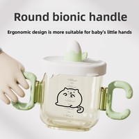 Vaisselle de tasse d'eau pour enfants de ménage à boire direct avec conception de motif de dessin animé et poignée de paille tasse d'entraînement en gros
