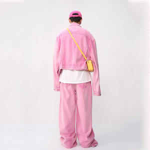 Conjunto de ropa de moda para hombre, ropa de calle vaquera, <span class=keywords><strong>pantalones</strong></span> <span class=keywords><strong>vaqueros</strong></span> con estilo, conjunto de chaqueta y <span class=keywords><strong>pantalones</strong></span> para hombre, venta al por mayor - Product Image 2