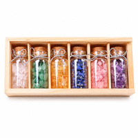 Coffret Cadeau Bouteille à Vœux en Cristal avec Bouchons en Liège et Étiquettes Optionnelles pour Présentoirs Minéraux Colorés