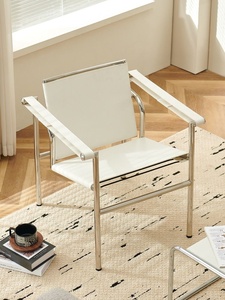 <span class=keywords><strong>Fauteuil</strong></span> design Bauhaus <span class=keywords><strong>vintage</strong></span> en <span class=keywords><strong>acier</strong></span> <span class=keywords><strong>et</strong></span> <span class=keywords><strong>cuir</strong></span> PU pour salon ou bureau moderne - Product Image 5