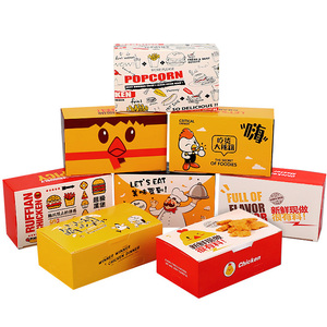 Juego de caja de papel de cartón para llevar de alta calidad para hamburguesas, <span class=keywords><strong>pollo</strong></span> frito, patatas fritas, a la venta - Product Image 6