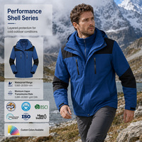 Vêtements d'extérieur d'hiver Imperméables 2 couches Imperméables Ski de montagne Veste technique 3 en 1 avec veste polaire amovible 2 couches