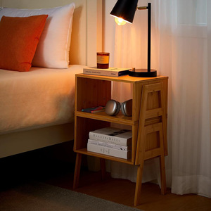 Mesa de centro de bambú con estante de almacenamiento para sala de estar y dormitorio, muebles para espacios pequeños - Product Image 2