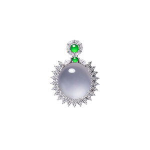 Pendentif Breloque Classique en Forme de Cucurbitée en Argent 925 Incrusté de Jadeite Forever Star pour Anniversaire Vente en Gros - Product Image 1