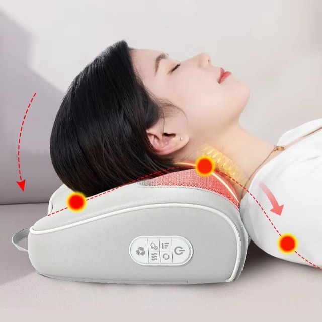 Factory Directly China Wholesale Heating Shiatsu Breathable Sleep Aid Electric Massage Pillow
