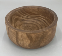 Bol en bois rustique sculpté à la main - Bol de service décoratif en paulownia pour la décoration intérieure bohème