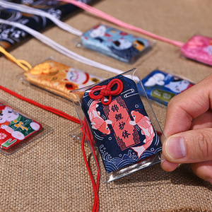 Mèo may mắn cầu nguyện amulet omamori cầu nguyện Fortune vẻ đẹp sức khỏe an toàn sự giàu có Túi bảo vệ Talisman Mặt dây chuyền Trung Quốc Keychain vài Quà Tặng - Product Image 3