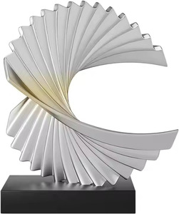 Escultura de arte minimalista abstracto de lujo Artículos de mesa decorativos de estilo europeo Decoración de hotel Adornos de metal - Product Image 5