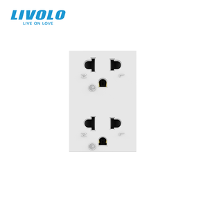 <span class=keywords><strong>LIVOLO</strong></span> EE. UU. Canadá Tailandia Estándar Eléctrico 16A 3 pines doble salida 100K ciclos enchufe de pared para renovación de escuela de apartamento - Product Image 5
