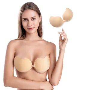 Sujetador invisible sin tirantes de pecho de Venta caliente Sujetador pegajoso a prueba de agua Pushup Bra Pad para vestido de fiesta