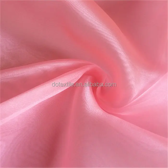 Manufacturer direct fluorescent effect silk organza fabric for embroidery