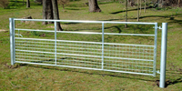 Portails de ferme robustes de 3,66 m de large, style demi-maille, avec charnières en acier au carbone galvanisé et thermolaqué, disponibles en plusieurs designs