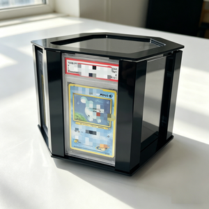 Custom Modern Fashion Rotating High Transparent Acrylic Display <b>Stand</b> Easy Assembly For Trading Card Slab Home Display - Product Image 6