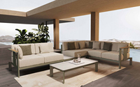 Modernes Hotel Outdoor-Garten-Sofa-Set Aluminiumrahmen Kombinations-Sofa-Set für Innenhof, Terrasse, Strand