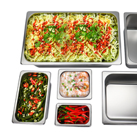 Bac GN en acier inoxydable rectangulaire pour restaurant, hôtel, buffet, boulangerie, conteneur gastronomique