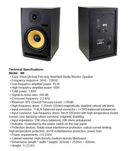 XTUGA M5/M8 Altavoz <span class=keywords><strong>de</strong></span> Monitor Activo Profesional Multifunción 5.3 BT Neodimio Audio <span class=keywords><strong>de</strong></span> Alta Resolución Monitor <span class=keywords><strong>de</strong></span> <span class=keywords><strong>Estudio</strong></span> <span class=keywords><strong>de</strong></span> <span class=keywords><strong>Campo</strong></span> <span class=keywords><strong>Cercano</strong></span> <span class=keywords><strong>de</strong></span> 2 Vías 70W - Product Image 6