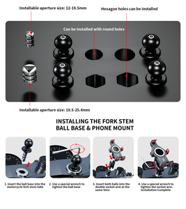 Adaptateur d'extension Ram Mount B Size Mobile Phone Holder Base Accessoires Moto Fourche Tige Ball Base avec 1 ''Ball - Product Image 5