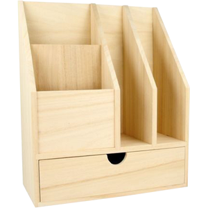 Small Wooden Double Drawer Pine Desktop Organizer Durable Natural Wood <b>Storage</b> Perfect For Office <b>Supplies</b> Jewelry - Product Image 4