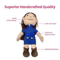 Peluche personnalisée Soft Girl à faible MOQ, jouet en peluche personnalisé avec robe brodée et logo sur mesure pour cadeau de vacances