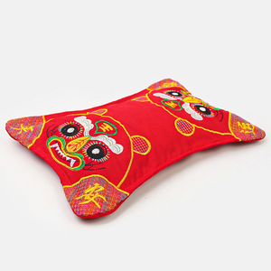 Nuovo Cuscino Ricamato in Cotone a Forma di Testa di Tigre dello Zodiaco, Stile Folk, per Neonati e Bambini (Maschietti e Femminucce) - Regalo Fai-da-te - Product Image 4