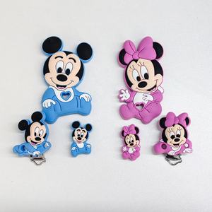 Clip per ciuccio con perline focali in Silicone <span class=keywords><strong>Marsha</strong></span> <span class=keywords><strong>orso</strong></span> giocattoli clip per bambini accessori per presa per uso alimentare clip in metallo per ciuccio massaggiagengive - Product Image 5