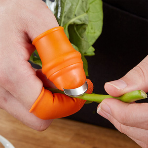 Vegetable Picking Thumb Knife Stainless Steel Finger Sleeve For Bean Peeling Multi Functional Tool - Product Image 1