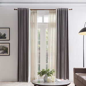 Di lusso moderno doppio drappeggio asta termina casa in metallo mode palo della finestra <span class=keywords><strong>con</strong></span> venature di legno palla per il sud Europa tende per la casa - Product Image 3