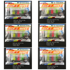 Set <span class=keywords><strong>de</strong></span> Señuelos <span class=keywords><strong>de</strong></span> Pesca <span class=keywords><strong>de</strong></span> 19 Piezas, Set <span class=keywords><strong>de</strong></span> Señuelos Blandos <span class=keywords><strong>de</strong></span> Cola Recta <span class=keywords><strong>de</strong></span> TPR, Gusanos Blandos <span class=keywords><strong>de</strong></span> Plástico para Pesca en Roca, Anzuelos Jig, Señuelos Blandos para Pesca en Roca, Set <span class=keywords><strong>de</strong></span> Cebo Blando - Product Image 6