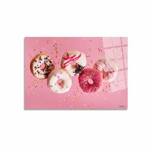 Modern Kitchen Canvas Print: <b>Sweet</b> Doughnuts Graphic Design Artwork,TEMPERED GLASS ART - Product Image 2