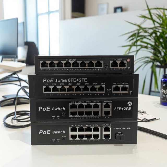 Factory Directly 10/100/1000Mbps POE Switch Gigabit 4 8 16 24 Port POE Switch Ethernet 48V RJ45 POE Switches for CCTV PC