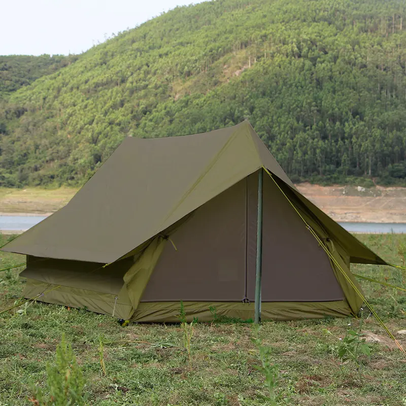 210D Waterdichte Oxford Doek 4 Seizoenen Camping Tent Voor 2 Personen Dubbele Lagen Ramp Noodhulp Army Green Cottage Tent