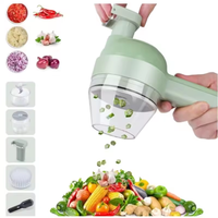 Ensemble multifonctionnel 4 en 1 Coupe-légumes électrique portable Mini trancheur et hachoir pour la cuisine Éplucheur sans fil