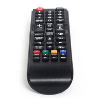 Télécommande universelle infrarouge en plastique à code fixe noire avec 4 boutons et portée de 10 m pour téléviseurs Samsung, compatible avec 2 piles AAA