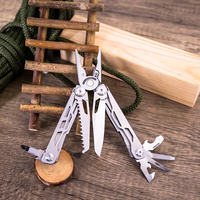 Couteau de poche tactique multifonctionnel en acier inoxydable pour la survie en plein air, la randonnée, les situations d'urgence, avec pinces pliantes et ciseaux OEM