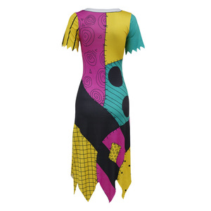 Dark Wind Christmas Fright Night <span class=keywords><strong>Sally</strong></span> Cosplay <span class=keywords><strong>Mujer</strong></span> <span class=keywords><strong>Disfraz</strong></span> <span class=keywords><strong>de</strong></span> Halloween Estampado - Product Image 5