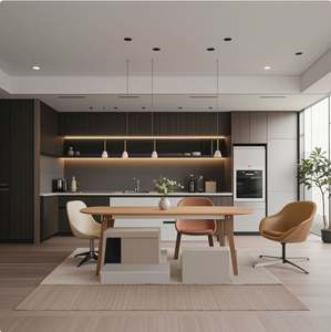 Meubles de cuisine complets, designs modernes, armoires de cuisine à fermeture douce, aluminium, acier inoxydable, cuisine étanche - Product Image 3