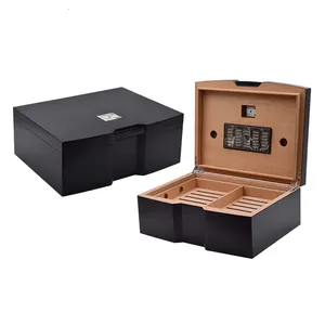 Hete Verkopende Sigaar Humidor Spaanse Ceder Humidor Sigarenkistje Voor 25-50 Sigaren Met Hygrometer & Verdeler