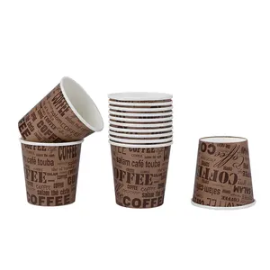 Customized Logo Coffee Cup Hot Selling Factory Price Single Wall 4Oz Disposable Hot Drink Customized Logo Coffee Cup With Lids