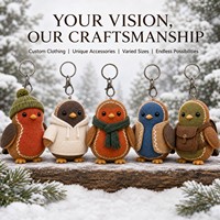 Porte-clés en peluche Robin en pain d'épices personnalisé OEM ODM, cadeau promotionnel de Noël, jouet doux saisonnier avec logo, commande en gros, service personnalisé