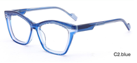 Fabricant de lunettes de mode personnalisées lunettes multicolores à monture carrée en acétate lunettes à tempe en métal pour soulager la fatigue lunettes optiques