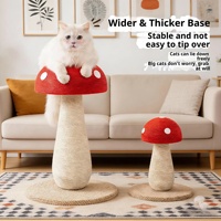 Joli grattoir pour chat en sisal naturel rouge en forme de champignon, minimaliste, compact, taille moyenne, pour chatons et chats adultes