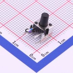 TS-1002N-BR08516 Tactile Switch Bent Lead Through Hole-4P,6x6mm Single Pole Single Throw Round Button 1.6N Right Angle Insert - Product Image 1