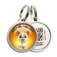 Porte-clés personnalisé 13.56MHz NFC RFID époxy en métal PVC modèle ISO avec code QR pour l'adhésion des propriétaires d'animaux et le suivi des animaux de compagnie