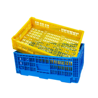 Caisses pliantes en plastique empilables et pliables Panier alimentaire pliable pour le stockage des légumes et des fruits Style maille