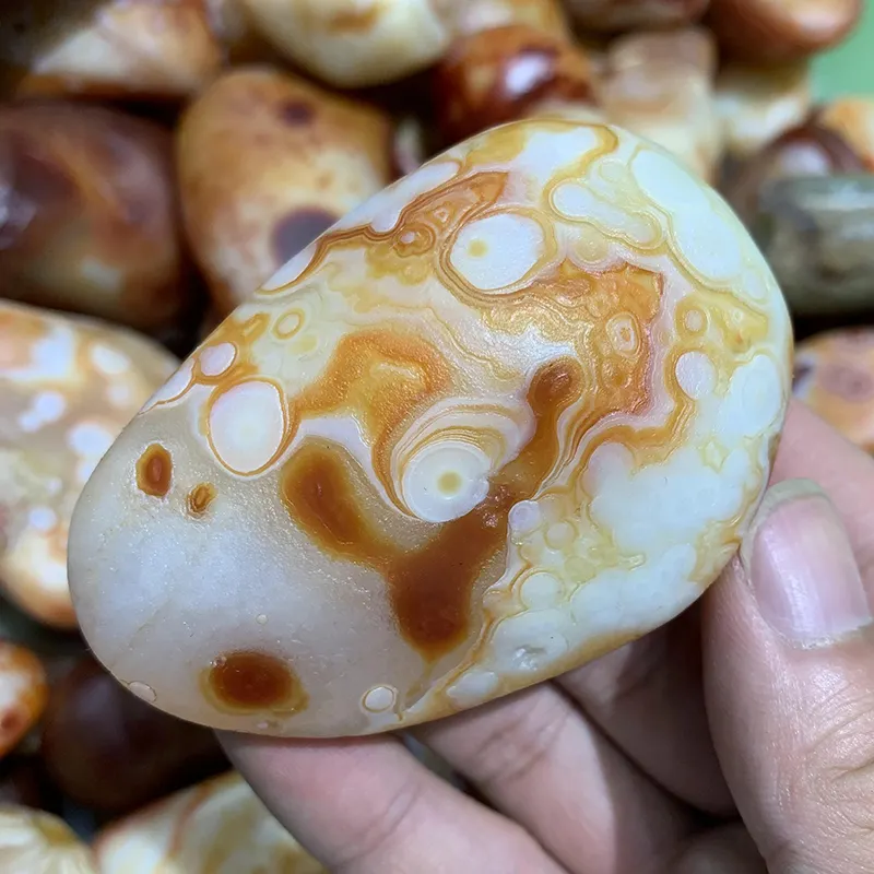 Wholesale yellow Cherry Blossom Flower eye Agate Palms for home decoration