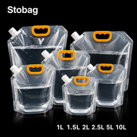 Sac en plastique transparent imprimé sur mesure avec bec verseur, sac à bec verseur pour camping en plein air, pour eau, bière, boisson, liquide, emballage OEM