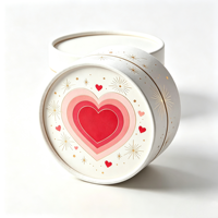 Boîte cadeau en tube de papier rond personnalisé, motif cœur, emballage cylindrique pour la Saint-Valentin, cosmétiques, parfums, bijoux, cadeaux