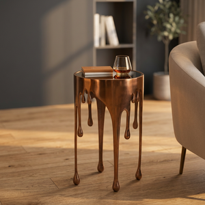 Mesa de Centro Moderna Minimalista con Diseño de Goteo, Mueble Decorativo de Metal para Sala de Estar Contemporánea - Product Image 6