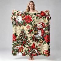 Couverture polaire en flanelle de Noël avec motif de la Sainte Famille, Jésus, religieuse, douce et chaude, personnalisable OEM ODM
