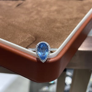 Bague en argent sterling S925 avec moissanite de <span class=keywords><strong>3</strong></span> <span class=keywords><strong>carats</strong></span>, forme goutte d'eau, plaquée or, pour mariage ou fiançailles, pour femme. - Product Image 5